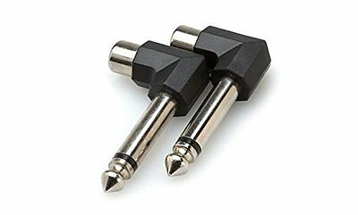 Hosa Technology GPR-123 Right Angled RCA Female to 1/4 Inch TSM, Pair