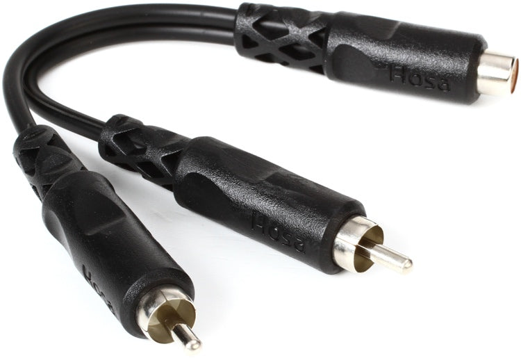 Hosa Technology YRA-105 RCA Female to Dual RCA Mono Splitter Cable, 6"