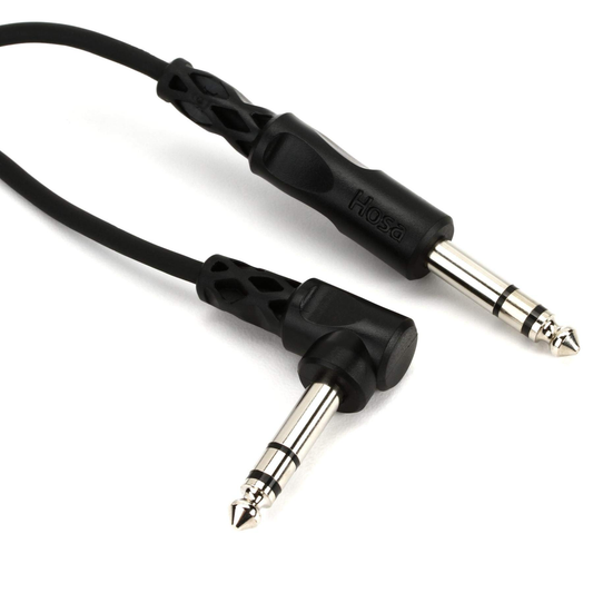 Hosa CSS-105R 1/4in TRS to 1/4in TRS Right Angle, 5ft
