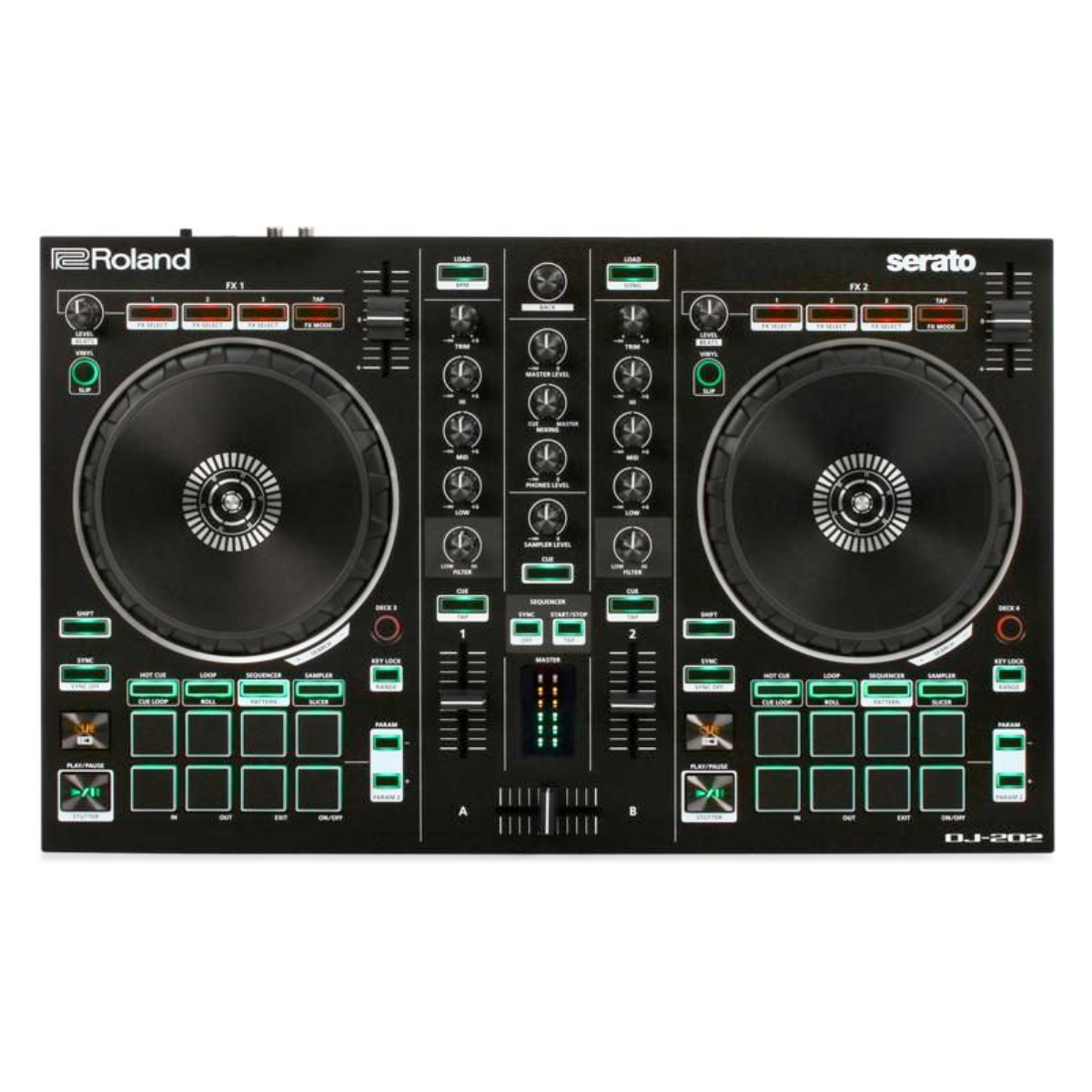 Roland DJ-202 2-Channel, 4-Deck DJ Controller
