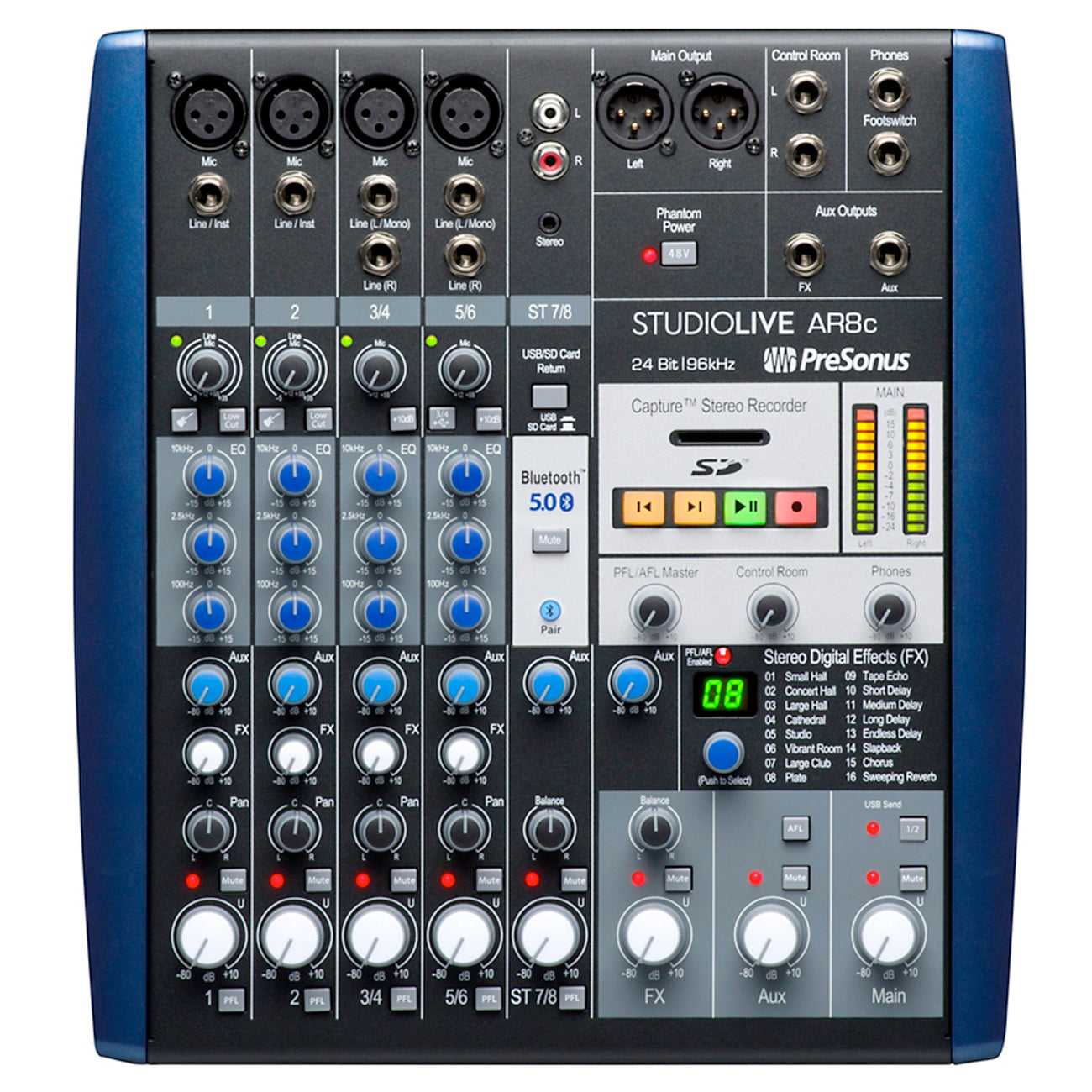 PreSonus StudioLive AR8C 8-Channel USB-C Hybrid Digital/Analog Performance Mixer