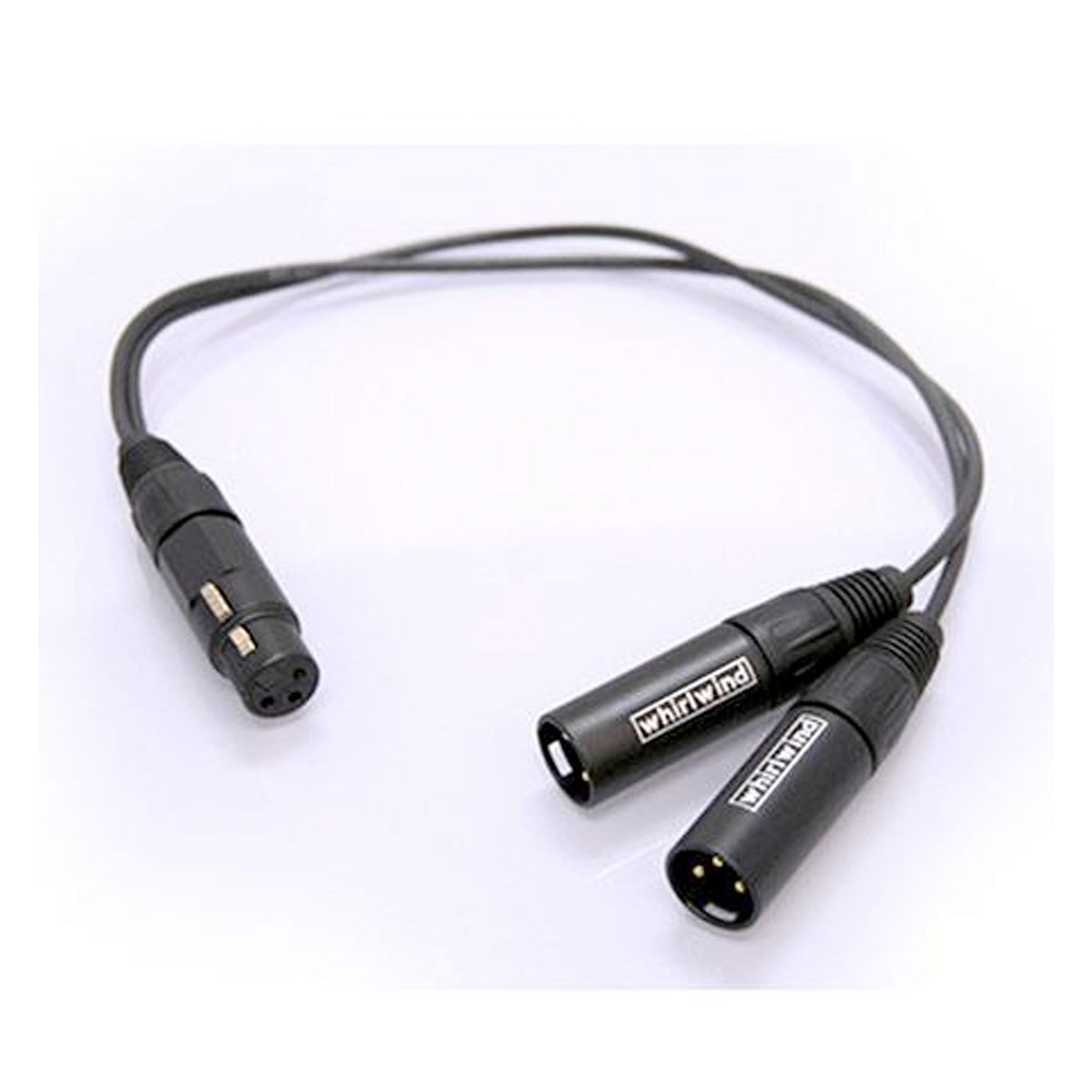 Whirlwind YX2M Cable - Y adapter, XLRF to 2 XLRM, 1.5'