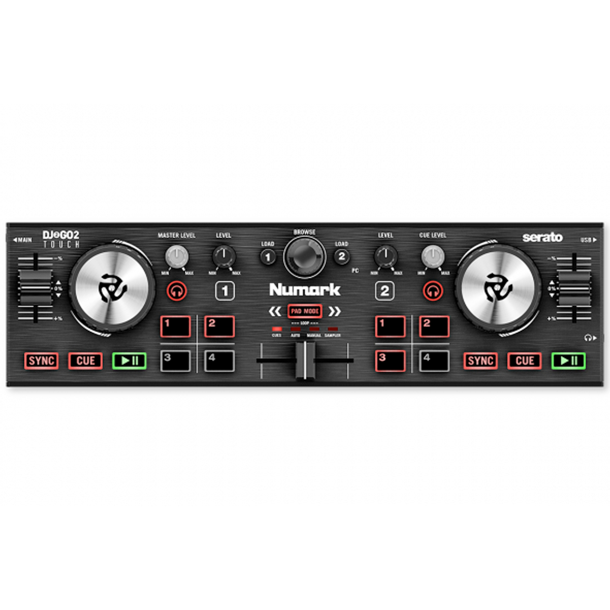 Numark DJ2GO2TOUCH Port DJ Controller w/touch platter & audio