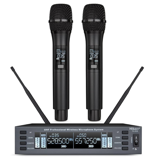 Hiberr YU-E20H 2-channel Wireless Microphone System (2) hand-held