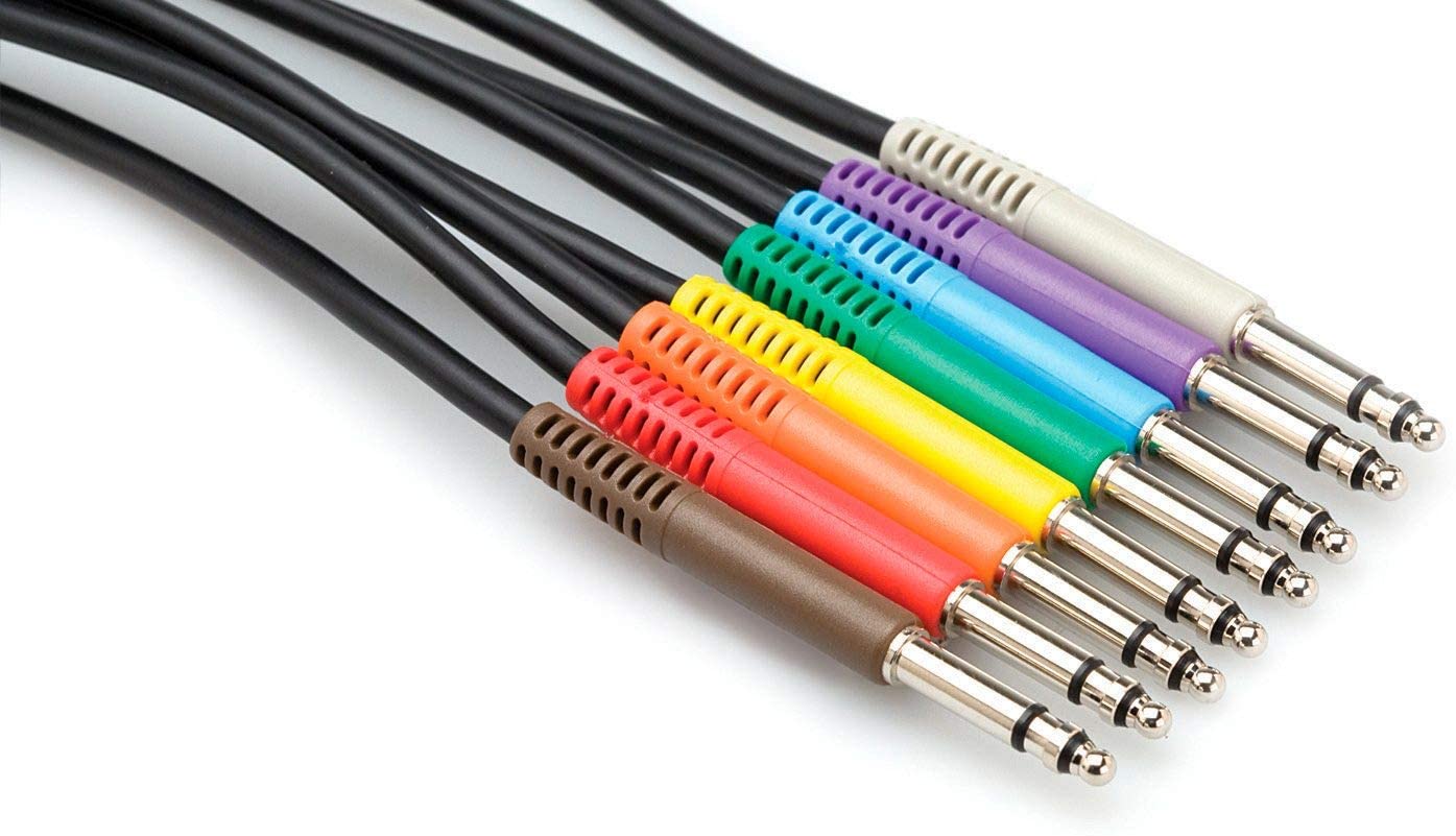 Hosa Technology TTS-890 TT TRS to Same Patch Cable, 8 Pack