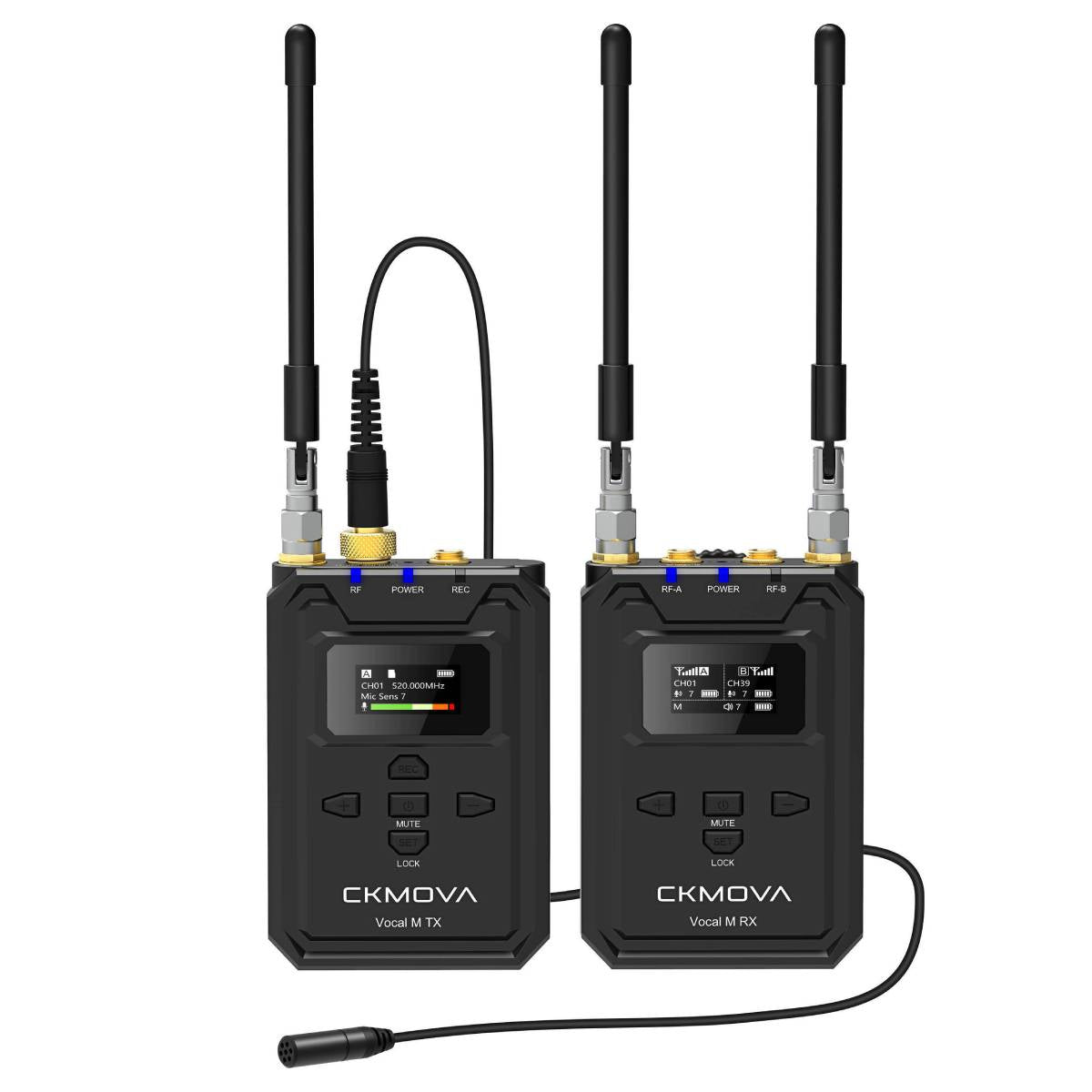 CKMOVA Vocal M V1 Wireless Bodypack Lavalier Mic/Receiver System (535to585MHz)