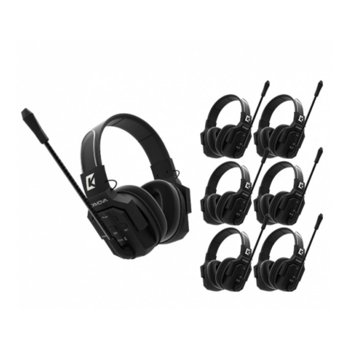 Ckmova Wicom E D7 Full Duplex Wireless DECT Intercom System (7 headsets)
