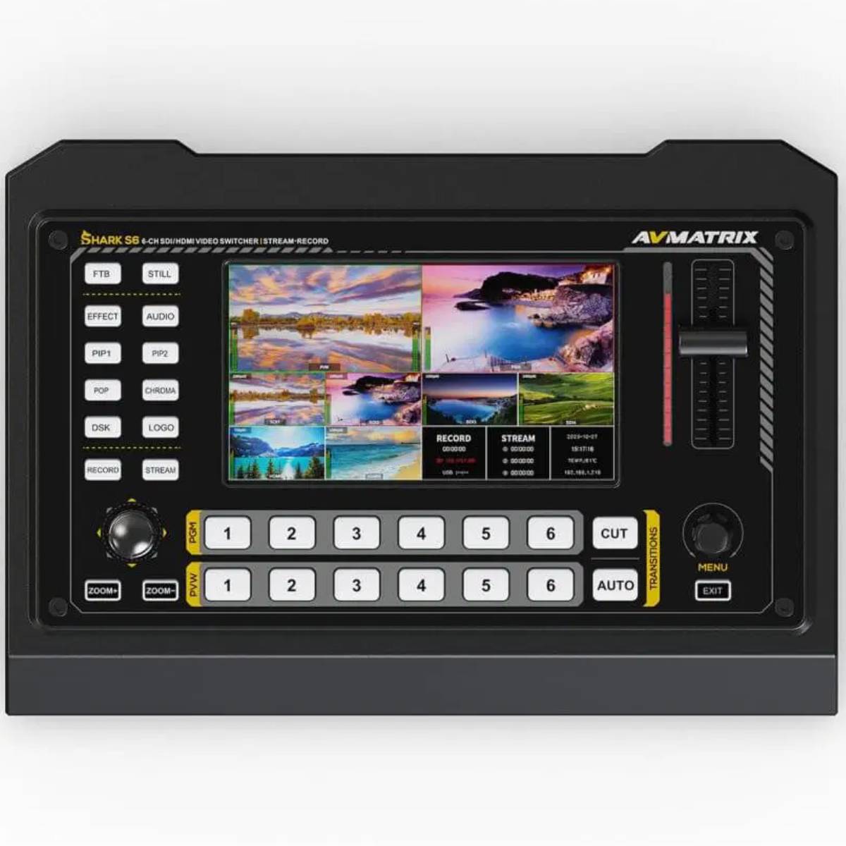 AVMatrix Shark S6 6-Ch SDI/HDMI Video Switcher with Streaming, Recording, PTZ Control