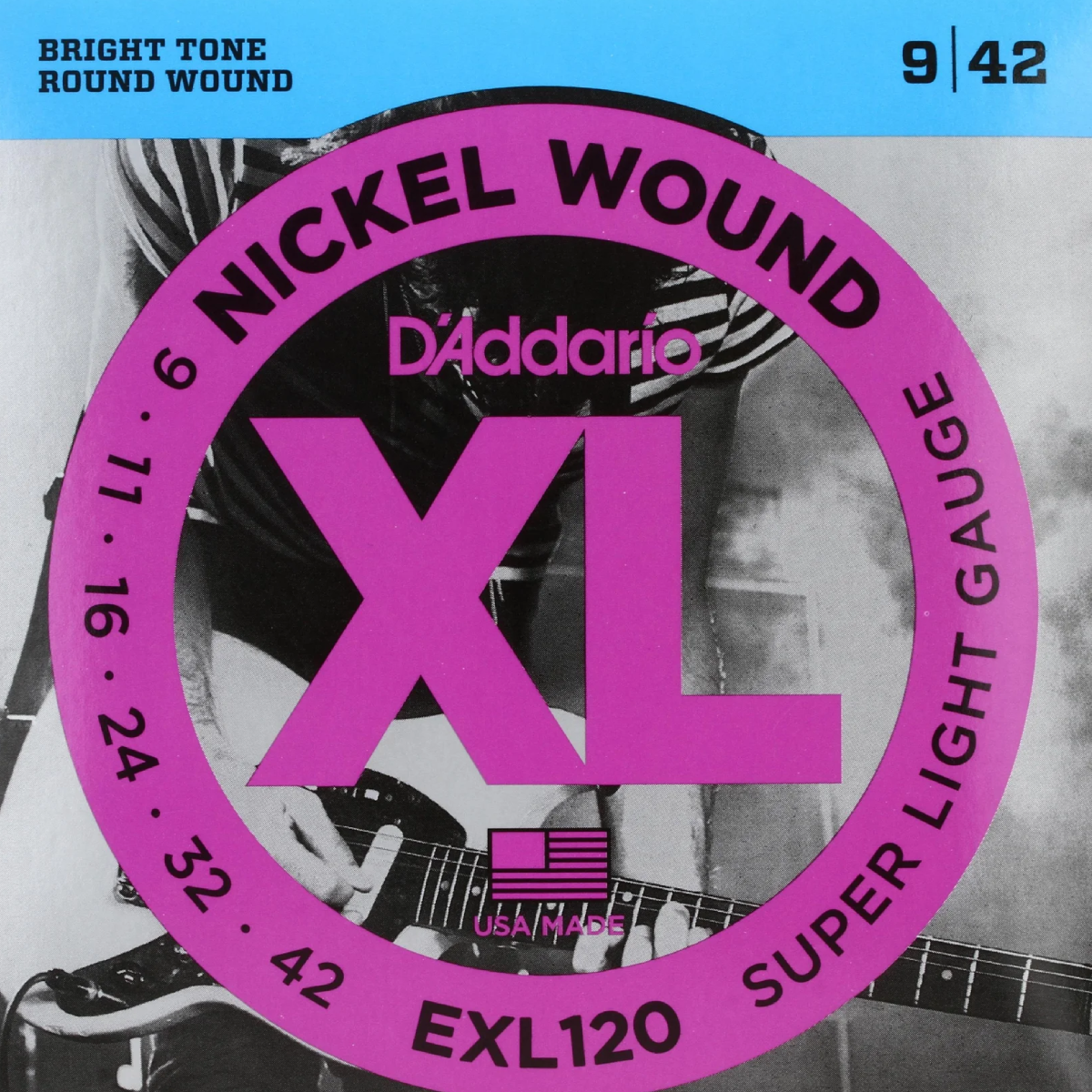 D'Addario EXL120 Super Light XL Elec. Guitar Strings (9 - 42)
