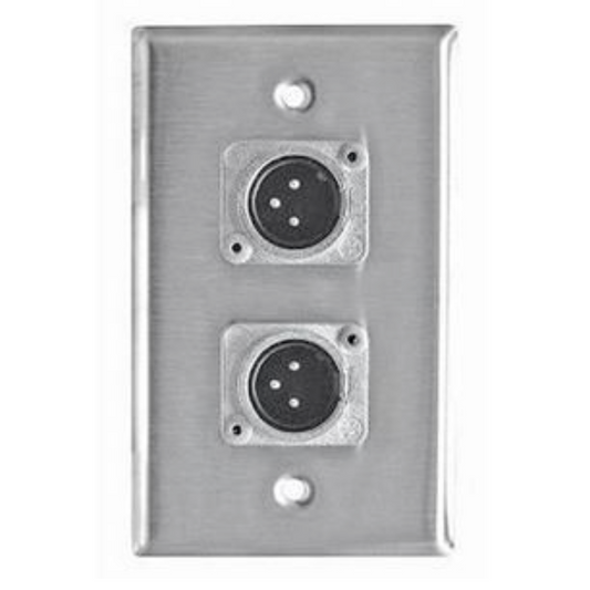 Rapco SP.2DMN.POLY Wall Plate w/Two Neutrik NC3MD-L-1 Connector