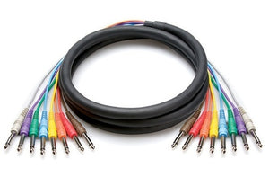 Hosa CSS-804 8-Channel 1/4in TRS to Same Snake, 12ft