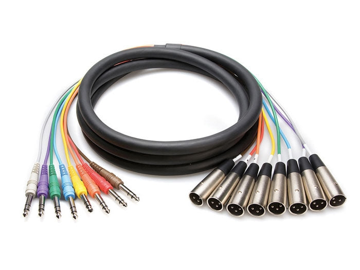 Hosa Technology STX-804M Balanced 8-Channel Snake 1/4 Inch TRS to XLR3M, 12ft