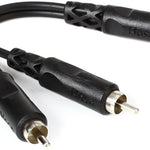 Hosa Technology YRA-105 RCA Female to Dual RCA Mono Splitter Cable, 6"