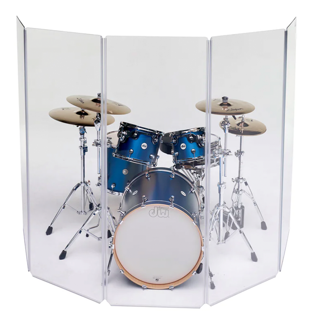 ClearSonic A5 5-Section Acrylic Panel A2466x5, 5.5 ft. Tall, Drum Shield with Flexible Full-Length Hinges and Cable Cutouts