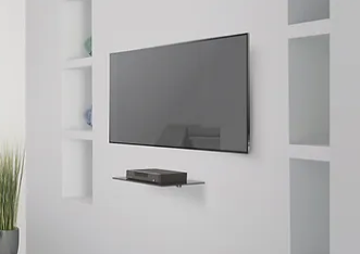 Barkan E85G+ Glass A/V Shelf, Black for weight up to 22lbs/ 10kg (E85G+ B.)