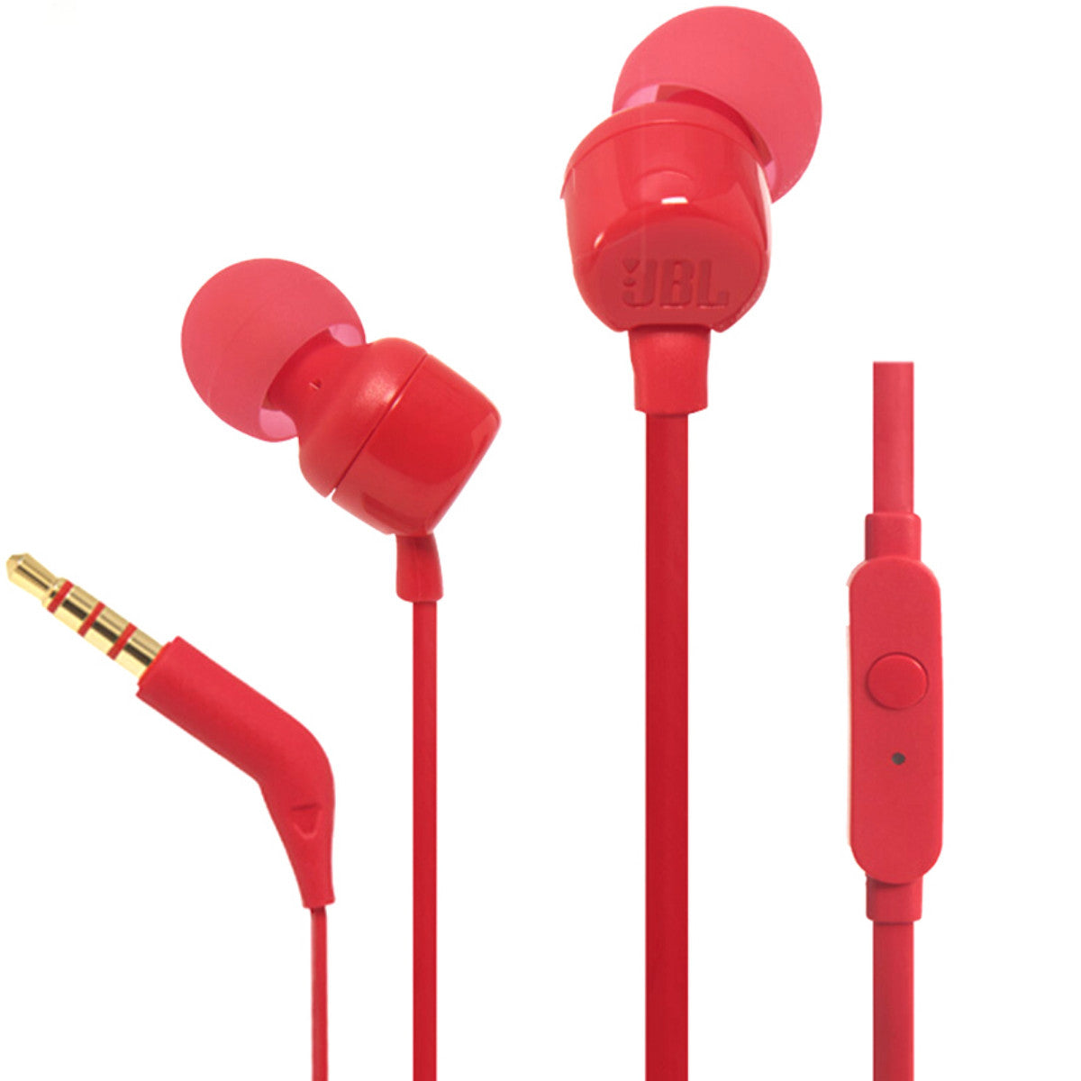 JBL Tune 110 T110RED In-ear Headphones, Universal OneBbutton Remote/mic, Flat Cable