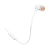 JBL Tune T110 T110WHTAM In-ear Headphones, Universal one Button Remote/mic, Flat Cable