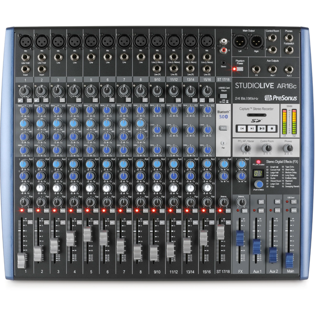 PreSonus StudioLive AR16C 16-Channel USB-C Hybrid Digital/Analog Mixer 
