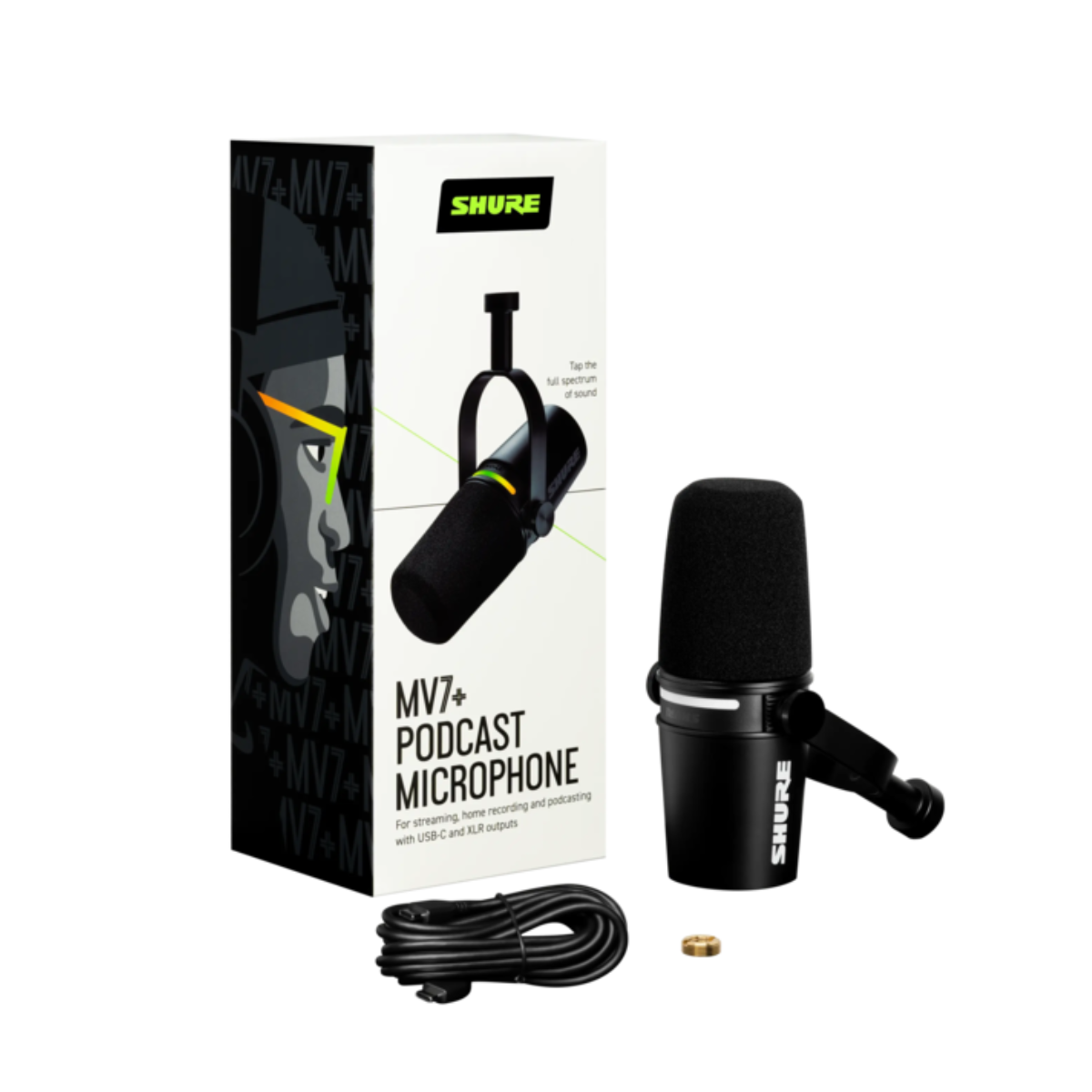 Shure MV7+-K USB & XLR Podcast Microphone