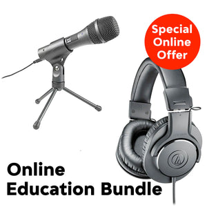 Audio-Technica Education Bundle (w/ AT2005USB USB/XLR Microphone, ATH-M20x Headphones, Tripod Mic Desk Stand (ONLINE ONLY SPECIAL OFFER)