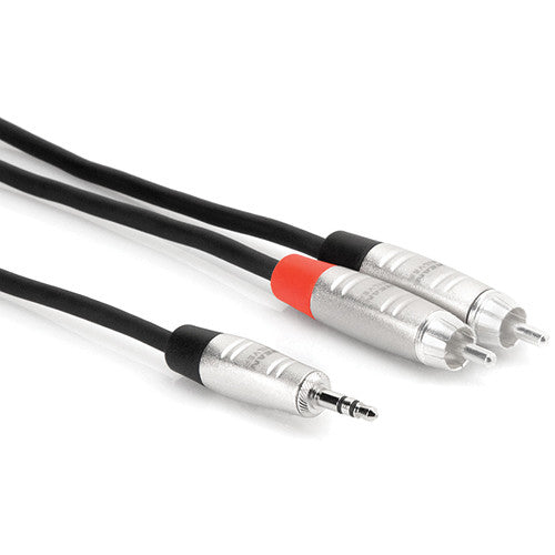 Hosa HMR-006Y 3.5mm TRSm to Dual RCAm Stereo Breakout, 6ft