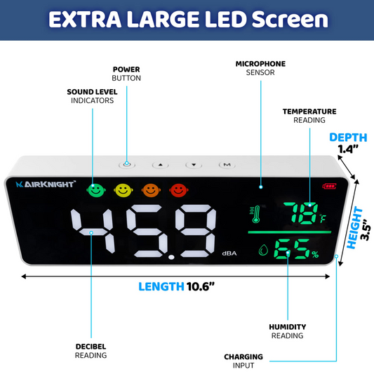 AirKnight 3-in-1 Decibel Meter Sound Level Reader