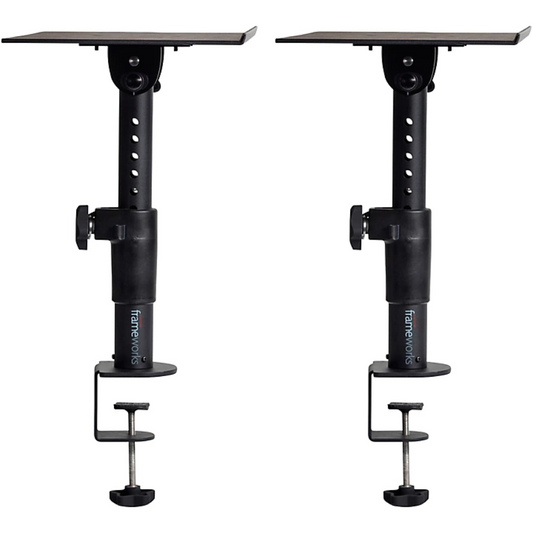 Gator GFWSPKSTMNDSKCMP Frameworks Clamp-On Studio Monitor Stand (Pair)