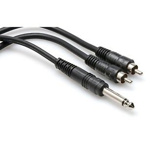 Hosa CYR-103 1/4in TS to Dual RCA Splitter Cable, 10ft