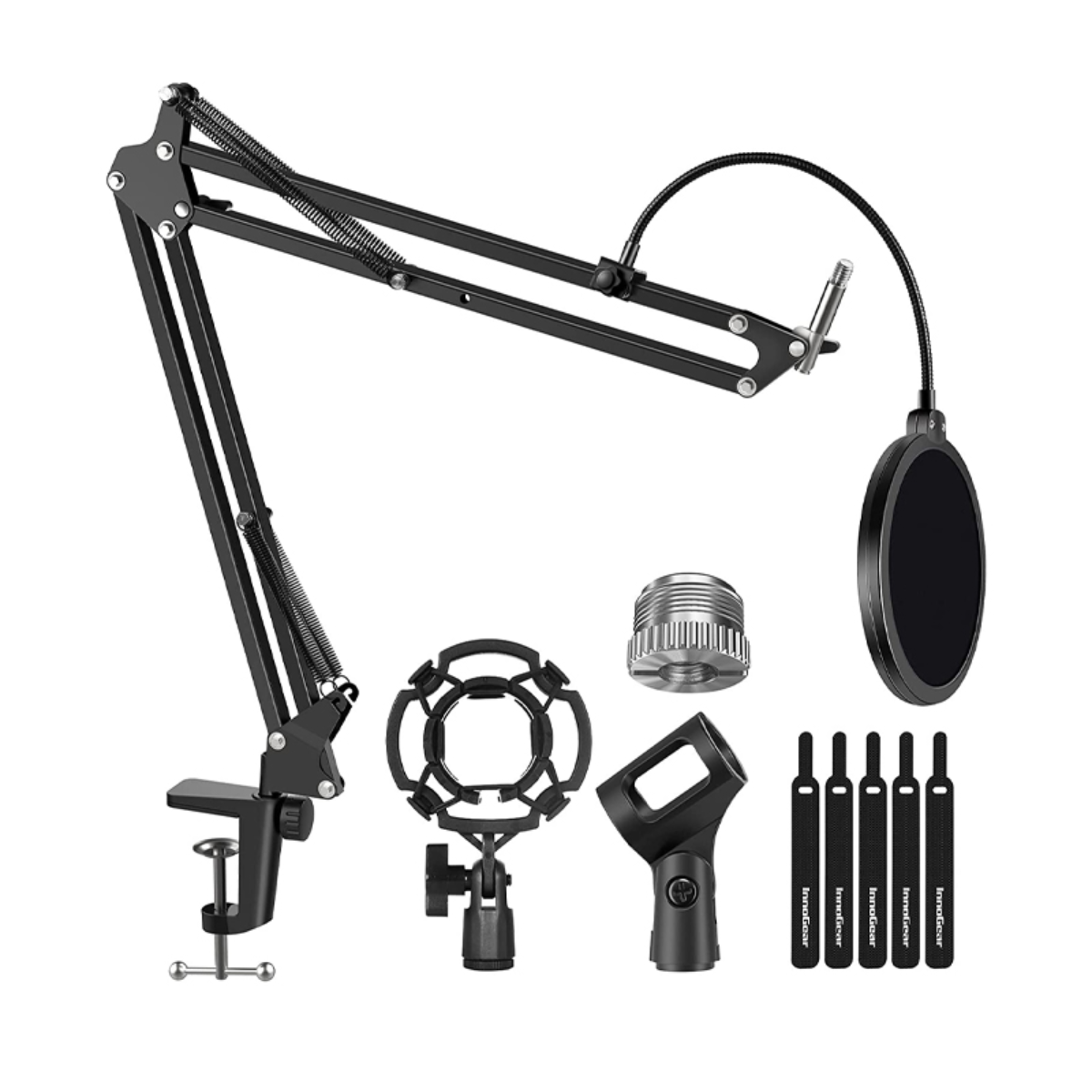 InnoGear MU059 Scissor Arm Microphone Stand with Pop Filter