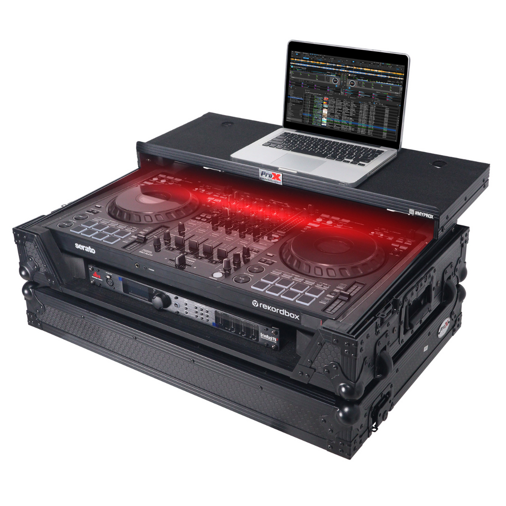 ProX XS-DDJFLX10 WLTBL Flight Case For Pioneer DDJ-FLX10 with LED, Black