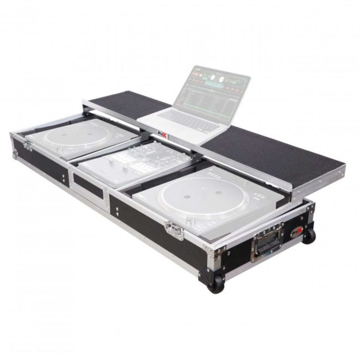 ProX XS-TMC1012-WLTF-STND DJ Coffin Flight Case for (2) 