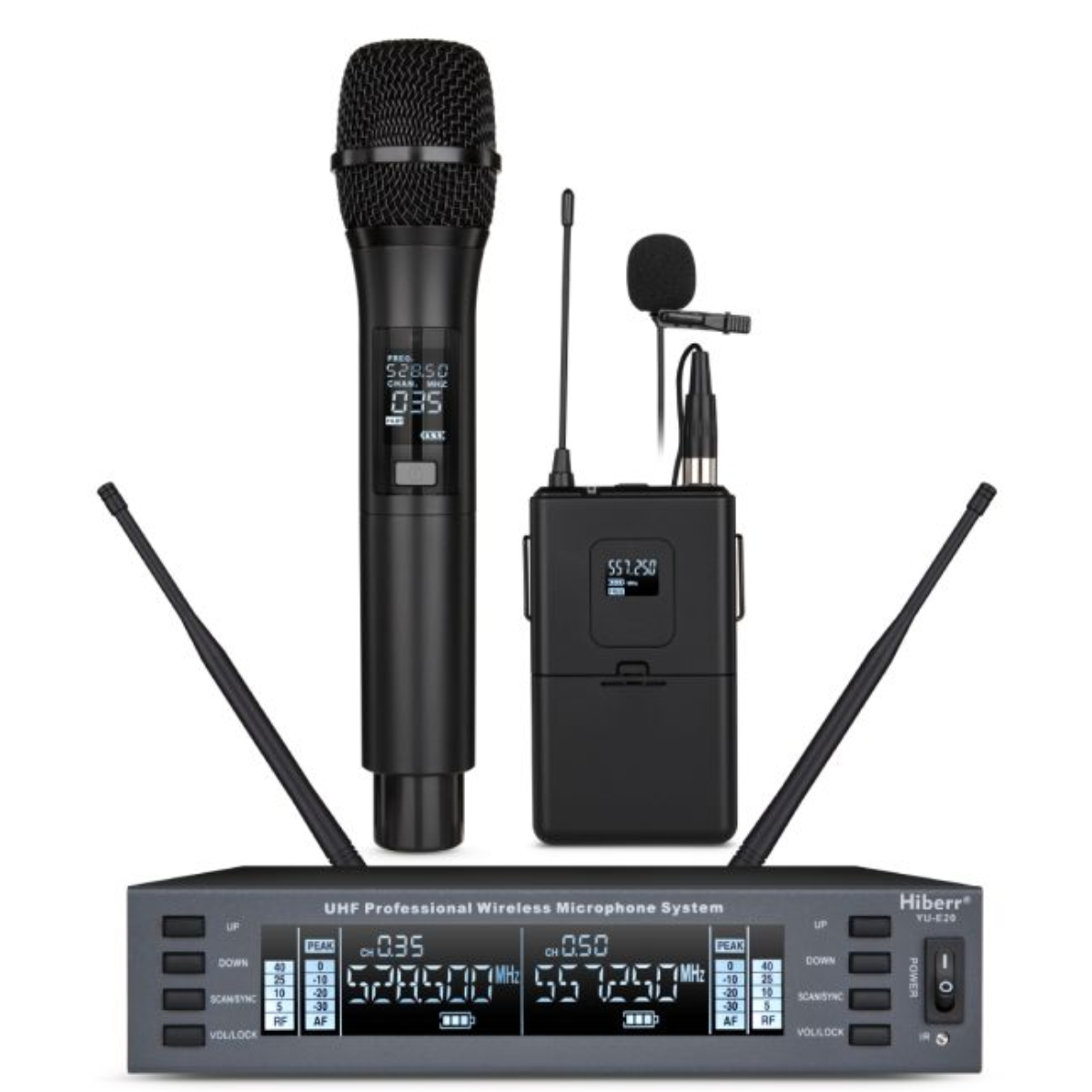 Hiberr YU-E20HL 2-channel 1 Hand-Held, 1 Lavalier