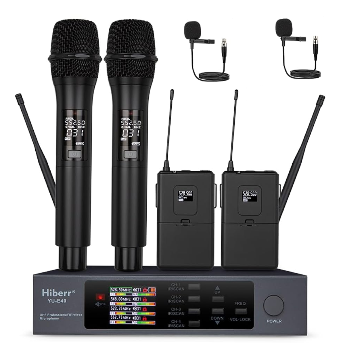 Hiberr YU-E40HL 4-channel (2) Hand-held (2) Lavalier