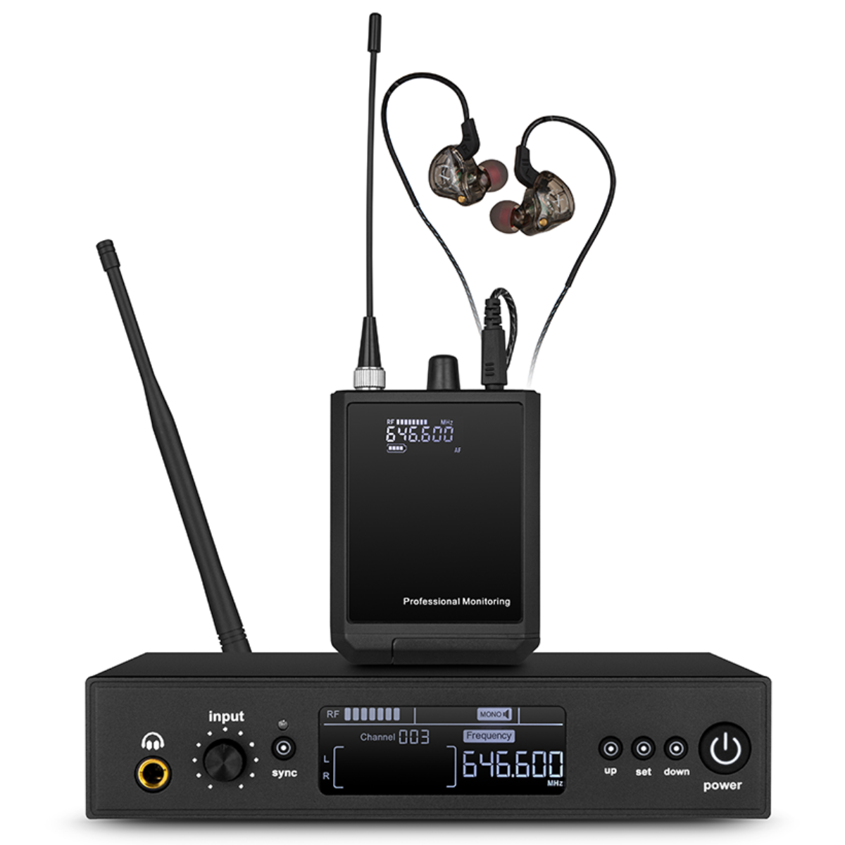 Hiberr HEM-3000 Wireless Stereo in Ear Monitor Kit
