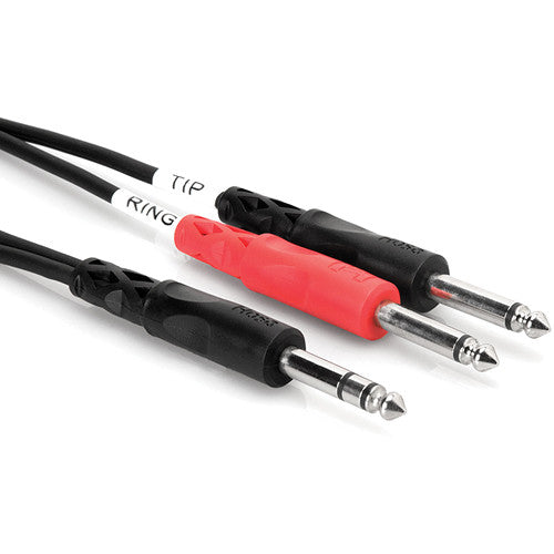Hosa STP-203 1/4" TRS to Dual 1/4" TS, 10ft