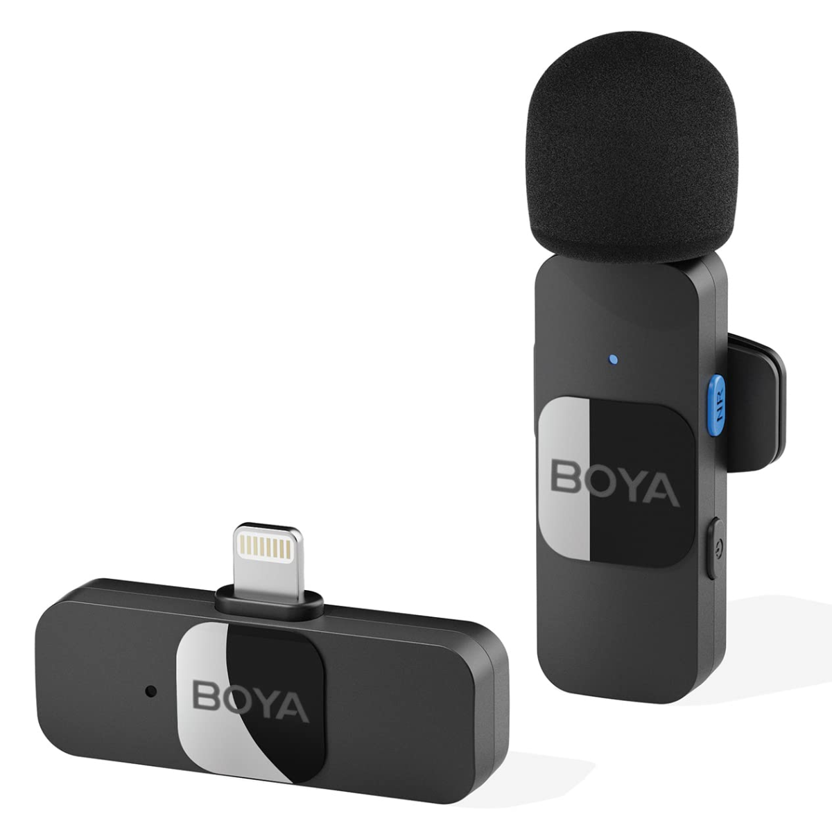 Boya BY-V1 Wireless Lavalier Microphone for iPhone iPad Phone Omnidirectional External Mini Lapel (Lightning) Microphone for iPhone Clip-On Mic for Video Recording Podcast YouTube Live Streaming 
