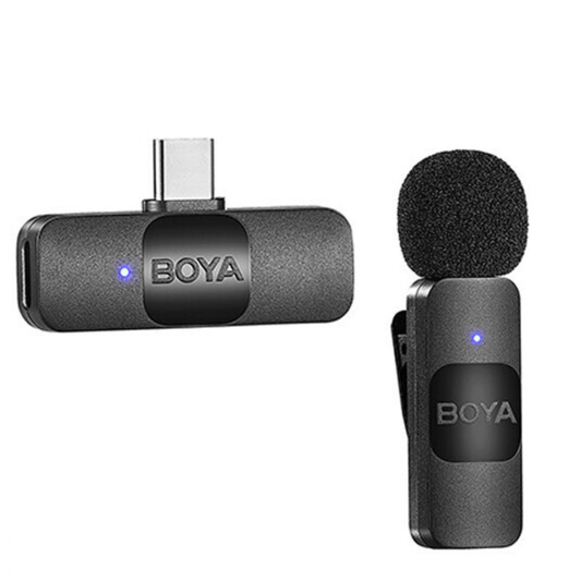 Boya BY-V10 Ultracompact Wireless Lavalier System with (USB-C) Connector for Mobile Devices (2.4 GHz)