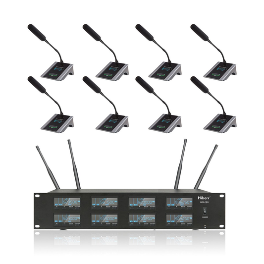 Hiberr WM-E80 8 Channels UHF Wireless Conference Microphone gooseneck Microphone