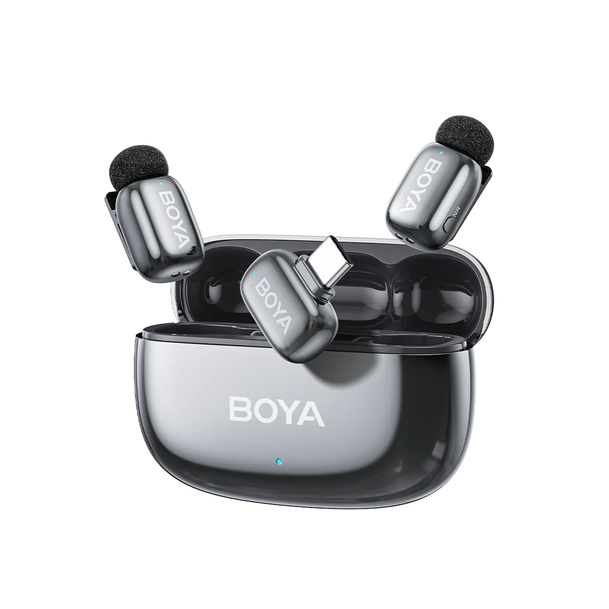 BOYA mini 2-02 Wireless Microphone with AI Noise Cancellation (USB-C version) Black 2TX+1RX+1CC