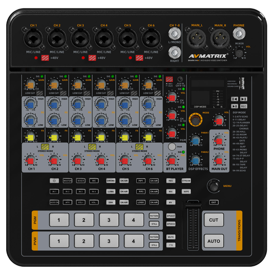 AVMatrix SHARK H4M/S4M All-In-One 4-ch SDI/HDMI Audio & Video Switcher
