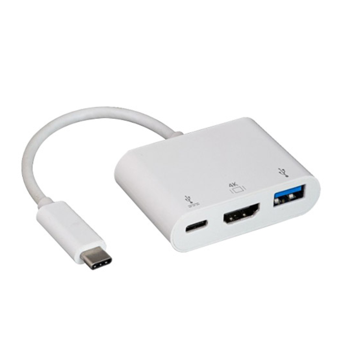 COVID ADP-USBCM-CHDU3 | USB-C Male to HDMI, USB 3.0 Type-A, and USB Type-C female multi-port pigtail adapter