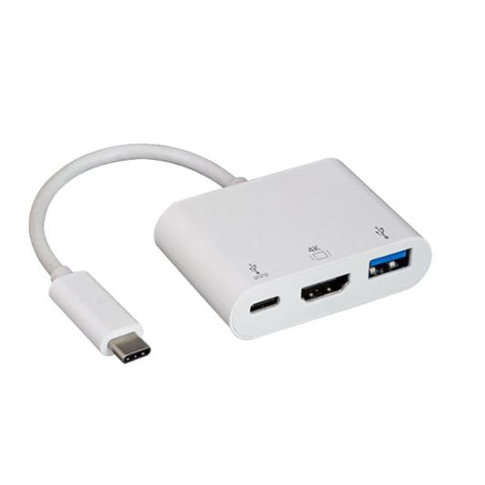 COVID ADP-USBCM-CHDU3 | USB-C Male to HDMI, USB 3.0 Type-A, and USB Type-C female multi-port pigtail adapter