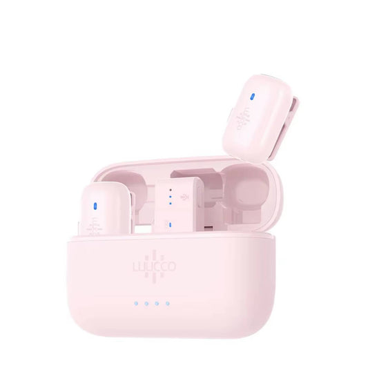 LUUCCO MiniPods-K2 (USB-C/Pink) Dual-channel Wireless Lavalier Microphone System
