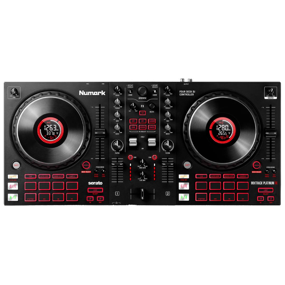 Numark MIXTRACK PLATINUM FX DJ Controller touch platter in-wheel